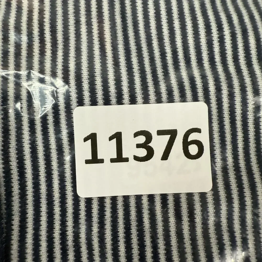 John Mark Shirt Womens Large Blue White Stripe Tunic 100% Cotton Top Long Sleeve